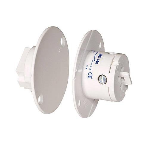 Alarmtech MC 140 Magnetic Contact for Alarms and Access Control Systems, Recessed Mount, NC, Plastic, White